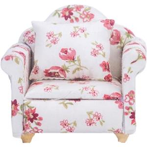 Tokaneit 1/12 Scala Divano, Mini Divano, Casa delle Bambole Poltrona Miniatura, Mobili in Miniatura, Mobili Casa Bambole per Decorazione Della Casa Delle Bambole (Piccoli fiori rosa)