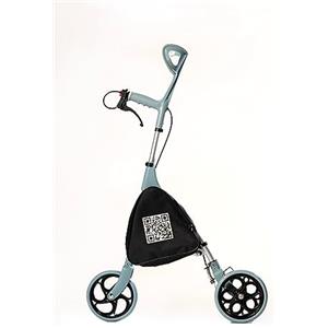 Mobi-Roll - Ausilio alla deambulazione direzionale a 3 ruote | Stampella ortopedica pieghevole con freno | Supporto medico alla mobilità per anziani/adulti, riabilitazione e carico parziale del piede