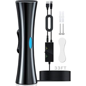 PEOGHMO 620+KM Antenna TV Interna Amplificata Potente, 2025 più recente Antenna TV Portatile con Amplificatore di Segnale per TVs 4K 1080P HDTV e VHF UHF-10M Cavo Coassiale