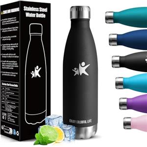 HoneyHolly Borraccia Termica, 500ml Borraccia Acciaio Inox, Borraccia Palestra senza Perdite & BPA, Borracce Termiche, Bottiglia Termica per Scuola, Ciclismo, Lavoro - Bevande Calde per 12 Ore & Fredde 24 Ore
