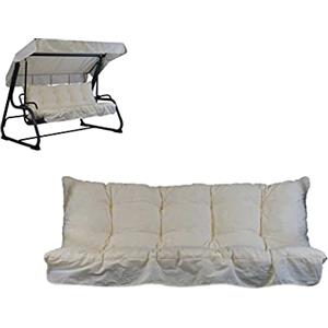 TECNOWEB Cuscini per Dondolo 3 Posti - Incluso nel Ricambio Anche Il tettuccio Coordinato - 100% Made in Italy - Ideale per Esterni (Giardini e Cortili) - Telaio Non Incluso