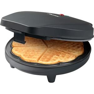 Bestron Waffle Maker, piastra per waffle a forma di cuore, macchina per waffle con antiaderente & indicatoro luminso, collezione Black Label, 700 watt, colore: Nero opaco