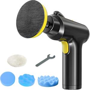 Petyoung Lucidatrice a cera per auto, senza fili, portatile, con 5 tamponi lucidanti, 4000 mAh, per cera, lucidatura, pulizia