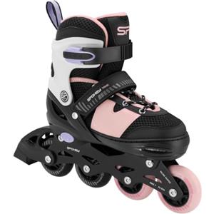 Spokey Pattini in linea regolabili per bambini e bambine - Pattini in linea regolabili - 4 ruote in PU - Cuscinetti a sfera ABEC7 - SPOKEY Trixie (rosa, 31 - 34)