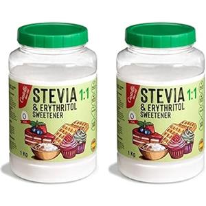 Castello since 1907 Dolcificante Stevia + Eritritolo 1:1 | 1g : 1g zucchero | Sostituto dello Zucchero 100% Naturale - 0 calorie - 0 Indice Glicemico - Keto e Paleo - 0 Carboidrati - No OGM - Castello since 1907-1 kg