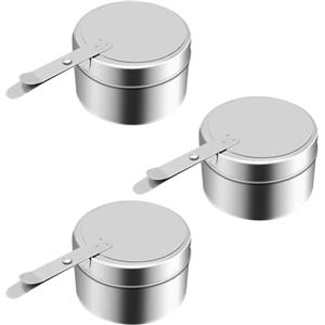 Gurxi 3 Pezzi Contenitori per Pasta Combustibile Stufa Ad Alcool in Acciaio Inossidabile Bruciatore per Fonduta in Acciaio Inox Alcohol Burning Stove Fornello Ad Alcool per Barbecue, Feste, Buffet