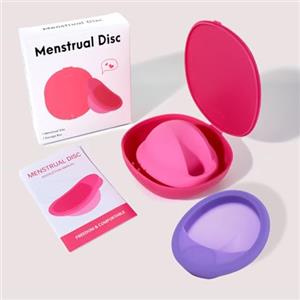 PATILWON Confezione da 2 dischi mestruali riutilizzabili, Femdisc in medicale, senza BPA, coppetta mestruale ad alta capacità, utilizzabile fino a 12 ore