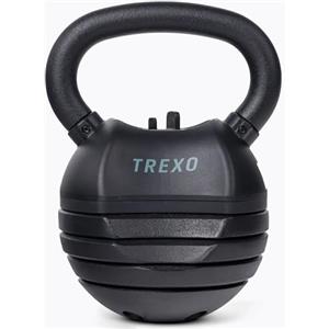 TREXO Kettlebell - Manubrio a sfera regolabile, gamma di peso regolabile 4/7/9/11/14 kg, in ghisa per esercizi versatili, Crossfit, Dumbbell, manubri professionali, Kettle Bell, nero