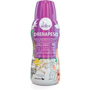Dietmed Italia Drenapeso Detox 600 ml - Integratore con Carciofo, Cardo Mariano e Te Verde per il Metabolismo e la Digestione