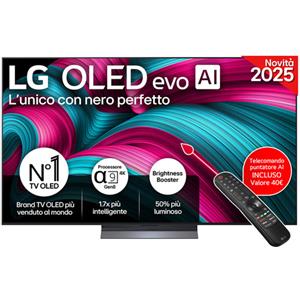 LG OLED evo AI OLED65C55LA TV Serie C5 65'' 4K Ultra HD, α9 Gen8, Brightness Booster, 40W, 4 HDMI, VRR 144Hz, Smart TV WebOS 25