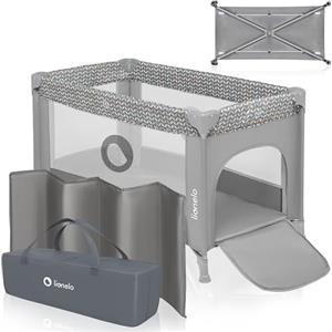 lionelo Stefi Lettino neonato da viaggio pieghevole con materasso, Dalla nascita fino a 3 anni, Box bambini da campeggio con entrata laterale, Le pareti realizzate in rete, Borsa, Route