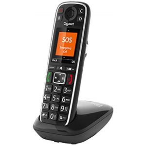 Gigaset E720 il nuovo cordless con annuncio vocale di chi chiama, tastiera parlante, bluetooth per gli auricolari o apparecchi acustici. Nero Italia