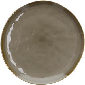 ROSE E TULIPANI Piatto Frutta Concerto Grigio Tortora Ø 20 cm - Gres Porcellanato, Lavabile in Lavastoviglie e Utilizzabile in Microonde