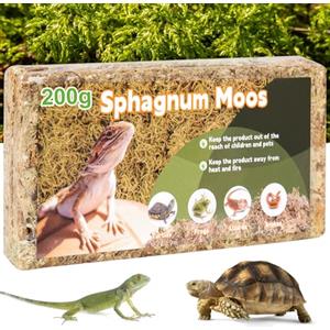 FEBCAT Catch Muschio di Sfagno Essiccato 200g | Sfagno per Terrari, Orchidee e Piante | Sfagno Idratante Naturale per Rettili e Piante | 7oz di Muschio Secco, Espande a 13QT