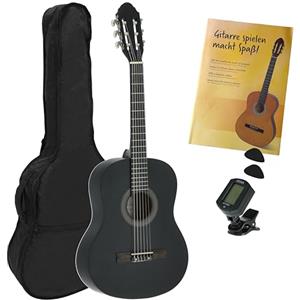 Gewa Juan Miguel Navarrez chitarra da concerto - chitarra classica - 3/4 nero - Starter Set - incl. borsa, plettri, libro, accordatore