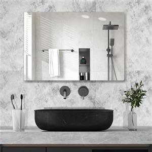 Hocosyme Specchio Riscaldato a Infrarossi 360W，Pannello Radiante Infrarossi Specchio Bagno 60x70 CM con Protezione Surriscaldamento - Nessun telecomando - Spina e calore