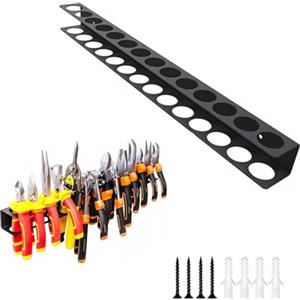HERKINDNESS Porta Cacciavite da Parete, 40 cm Cacciaviti Organizer da Parete, Nero 14 Fori Cacciaviti Pinze da Parete, con Viti e Tubi di Espansione, per Garage, Officine, Banchi da Lavoro