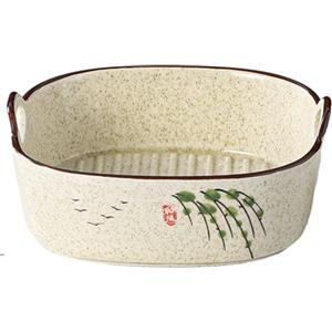 TuYines Pirofila piccola, pirofila in ceramica, teglia da forno con manici in ceramica, piccolo forno per lasagne, tiramisù, teglia da forno