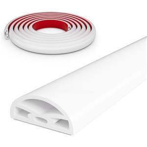 ESUFEIR Barriera Doccia Ferma Acqua,Striscia di Ritenzione,Silicone Doccia per Barriera Stop Acqua Soglia, Arresto Doccia Autoadesivo,Protezione Doccia Pieghevole Bagno (2M,Bianco,Semicircolare)