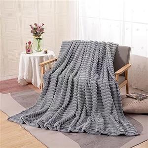 QOFLY Coperta in Flanella, morbida 150X200CM Coperta in flanella tinta unita Coperta lavorata a maglia Coperta in microfibra super morbida Coperta lavorata a maglia soffice e confortevole