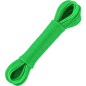 YIKAOMAI® Stendibiancheria con anima in acciaio per esterni, molto resistente, con capacità di carico di 120 kg, resistente alla ruggine e all'acqua, per giardino, colore verde (4 mm a 30 m)