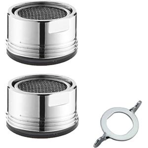 BOBOZHONG M24 Aeratore Rubinetto,2 pezzi Filtri Rubinetti Lavandino,Rompigetto Rubinetto in acciaio inox,Tocca Aeratore Sostituzione,con 1 chiave aeratore cromata,a Prova di Schizzi,a Risparmio Idrico