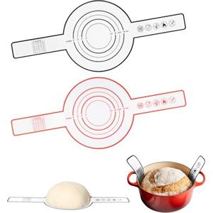 MABAHON 2pcs Tappetini Da Forno In Silicone Per Forno Olandese,Tappetino da Forno in Silicone,Spianatoia Silicone per Pasta, Pizza, Pasticcino (Nero e rosso)