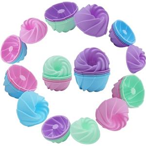 Tongjude 48 pezzi stampo ciambella in silicone, riutilizzabile tazze da forno in silicone, resistente al calore cottura per Bagel, Muffin, gelatina e torta
