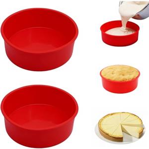 WWYSSZ 2 Pezzi 8 Pollici Rotonda Stampi in Silicone per Dolci, 20cm Rotonda Tortiera in Silicone, Stampo Torta Silicone Rotondo, Antiaderenti e Rilascio Rapido, per Torte a Strati,Formaggio,Tortee Chiffon
