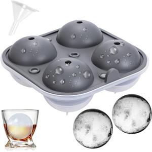QIYILE Stampo rotondo per cubetti di ghiaccio, in silicone, per whisky, cocktail e bevande