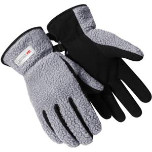 Harssidanzar Uomo Pelle Guanti invernali Pelle di pecora Scamosciata Outdoor Sci Pile Termico Thinsulate Foderato SM041EU,Grigio/Nero,Taglia S