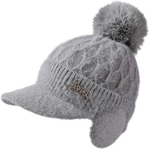 LY4U Cappello da Baseball da Donna Invernale, Berretto da Donna, Cappello Termico alla Moda per Il Freddo, Cappello Regalo di Natale Ideale, Grigio