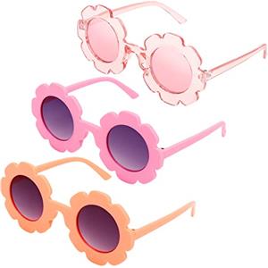 DRESHOW Occhiali da Sole per Bambini Occhiali da Sole Tondi a Fiori per Ragazze Ragazzi All'aperto Spiaggia Accessori per Feste