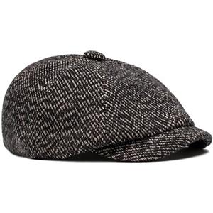 Dalababa Coppola Uomo, Basco Piatto Regolabile, Cappello Peaky Berretto Irlandese Scozzesi Newsboy cap Auttuno Invernale - caffè