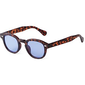 ADEWU Occhiali da sole classici quadrati piccoli occhiali retrò UV400 unisex a bordo pieno uomo donna, Blu Havana