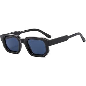 LJCZKA Occhiali da Sole Rettangolari Vintage per Donna Uomo Classico Moda Retrò Piccolo Quadrati Montatura Occhiali UV400 Protezione