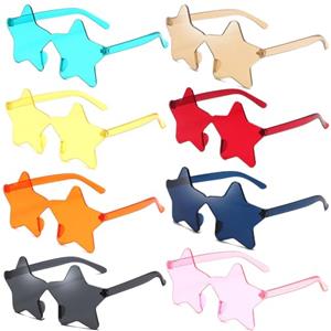 Dwenarry 8 Paia occhiali da sole stelle occhiali colorati party set occhiali da sole divertenti per feste