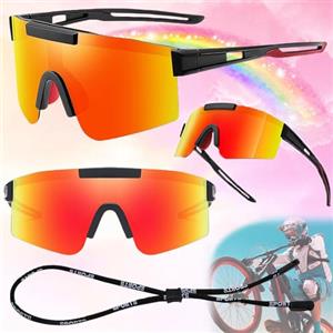 Begpoee Occhiali Da Ciclismo, Sport All'Aperto Occhiali Da Sole, Occhiali Da Sole Sportivi Da Uomo Donna, Occhiali Sportivi Regolabili, Occhiali Sportivi Da Corsa, Adatto per Alpinismo, Pesca e Guida