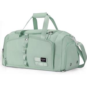 YOUNGOA Borsone Palestra Donna, 25L Borsa Sportiva Piccola con Scomparto per Scarpe e Tasca Bagnata, Borsoni Viaggio Pieghevole per Sport e Viaggi, Verde