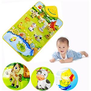 Cisixin Tappeto da Gioco con palestrina Musicale - la Fattoria degli Animali Moquette Musicale Mat per Bambini