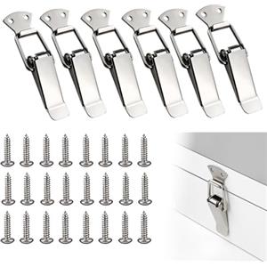 BQRKOTM 6 Pezzi Chiusura di tensione con 24 viti M3x14, chiusura a leva da 72 mm, chiusura a molla a levetta, morsetto di presa, chiusura della scatola, serratura per Cassette Degli Attrezzi, Cassetti, Armadi
