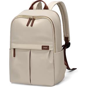GOLF SUPAGS Zaino per Laptop Con Scomparto per Laptop Separato Zaini per Computer Resistenti All'acqua Adatti a Borse da Lavoro da Viaggio per Notebook da 15 Pollici per Donne (Albicocca)