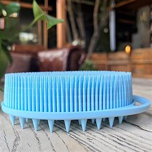 penepico Spazzola sensoriale per bambini o autismo, scrubber per il corpo in morbido silicone, spazzole per terapia, spazzola per doccia per animali domestici (appendibile-a spillo-blu)
