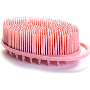 penepico Spazzola sensoriale per bambini o autismo, scrubber per il corpo in morbido silicone, spazzole per terapia, spazzola per doccia per animali domestici (appendibile-a spillo-rosa)