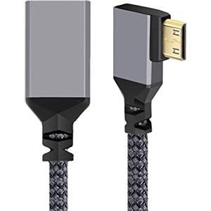chenyang CY, cavo di prolunga da mini HDMI a HDMI, da mini HDMI 1.4 maschio a HDMI femmina, 4K, angolato a sinistra di 90 gradi