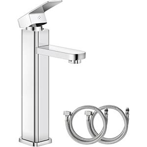 XINMENG Rubinetto Da Cucina, Miscelatore Lavabo, Rubinetto Lavabo Bagno Cromato Con Tubo Flessibile, Miscelatore Monocomando Caldo E Freddo, Rubinetto in Ottone Guardaroba Con 2 Tubi Flessibili