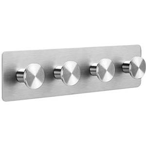 Ambrosya® | Scaldasalviette autoadesivo esclusivo in acciaio inox | Asciugamano Gancio Appendiabiti (Acciaio inossidabile (Spazzolato), 1 x 4)