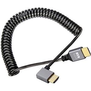 chenyang HDMI Stretch Coiled Cable HDMI 2.0 Type A Male to Male 4K 60hz 90 Degree Left Angled Extension Cable