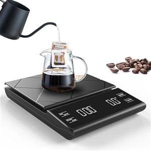 ZONJIE Bilancia da caffè con timer, bilancia da caffè espresso, ricaricabile USB, 3 kg/0,1 G, bilancia fine con indicatore LED, funzione tara, funzione auto