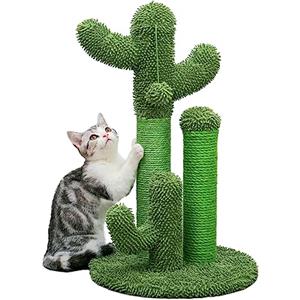 PAWZ Road Tiragraffi a forma di cactus, design creativo per gatti, 3 pali in 1 set, verde, M 53 cm